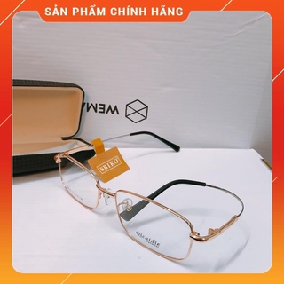 Gọng kính cận toàn viền siêu dẻo TITANIUM cao cấp màu vàng Gold sang trọng siêu nhẹ