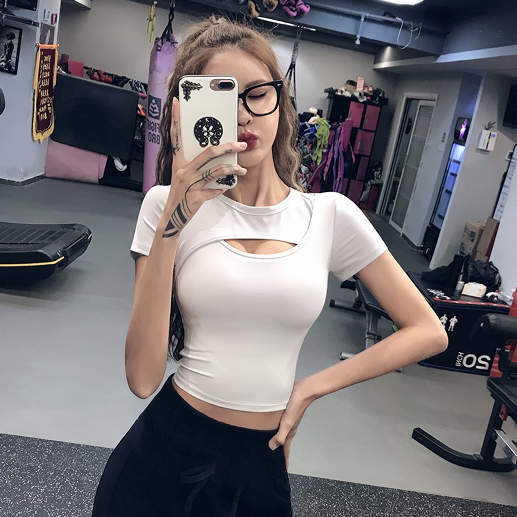 Áo tập gym yoga nữ AMIN AM028 dáng croptop gợi cảm, vải cao cấp thông thoáng co dãn 4 chiều thấm hút mồ hôi