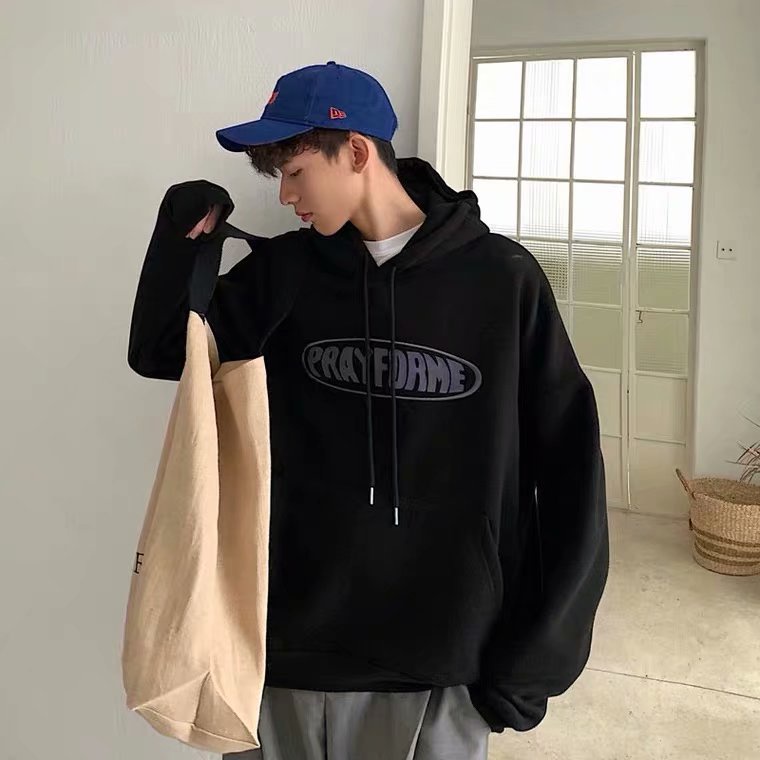 Áo Hoodie Dáng Rộng In Họa Tiết Đơn Giản Thời Trang Cho Nam Giới