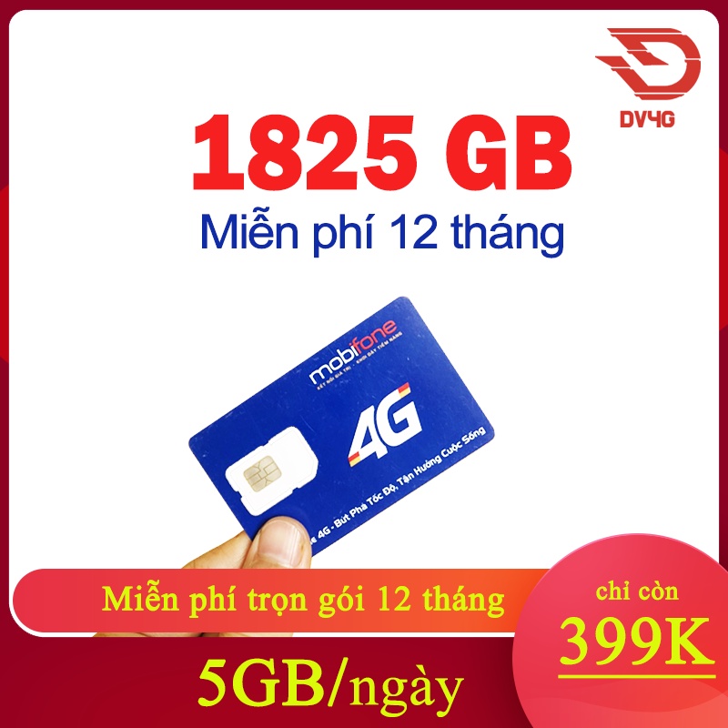 Sim 4G Mobifone 21G12, MDT50 5GB/Ngày 150GB/tháng - 14 tháng Không Cần Nạp Tiền