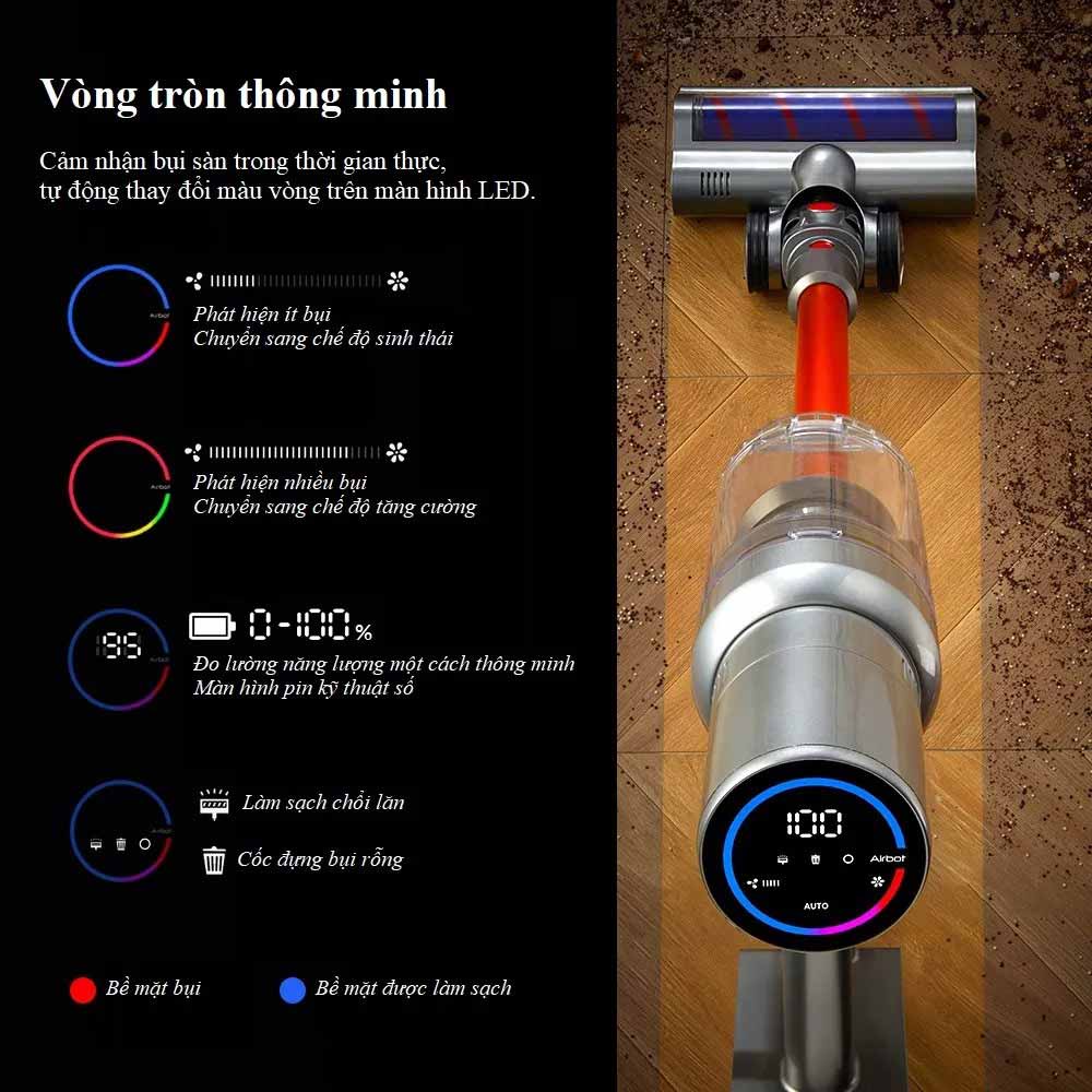 Máy Hút Bụi Không Dây Airbot Phiên Bản Hypersonics Pro Tự Động Cảm Biến Bụi, Mạnh Mẽ Lên Đến 27000pa, Hàng Chính Hãng