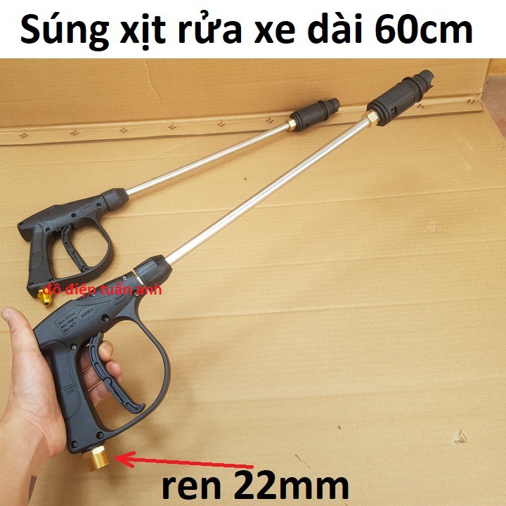 dây rửa xe 10,15,20m và súng rửa xe dài - súng rửa xe áp lực cao ren 22mm