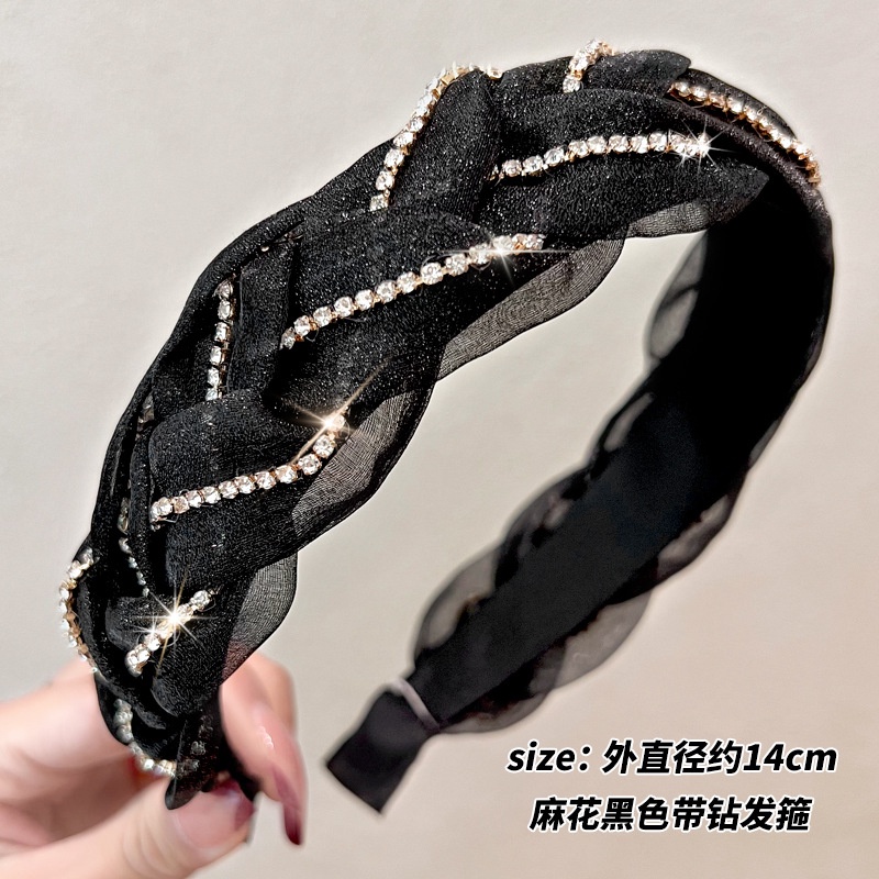 Băng Đô Vải Lưới Thắt Bím Bản Rộng Thời Trang Cho Nữ