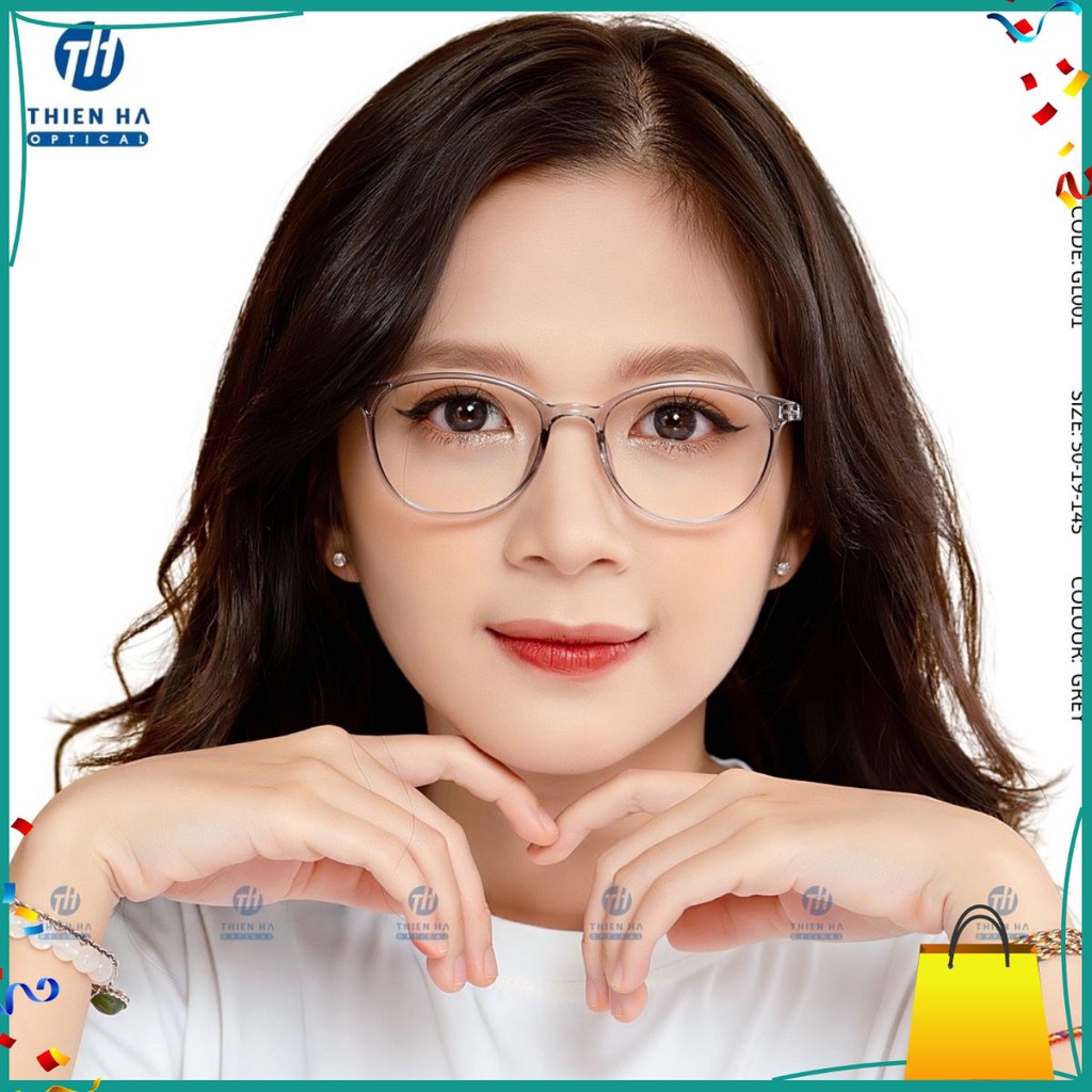 Gọng kính cận GL001 nhựa dẻo nhẹ nhiều màu, gọng kính cận dáng tròn Hàn Quốc unisex