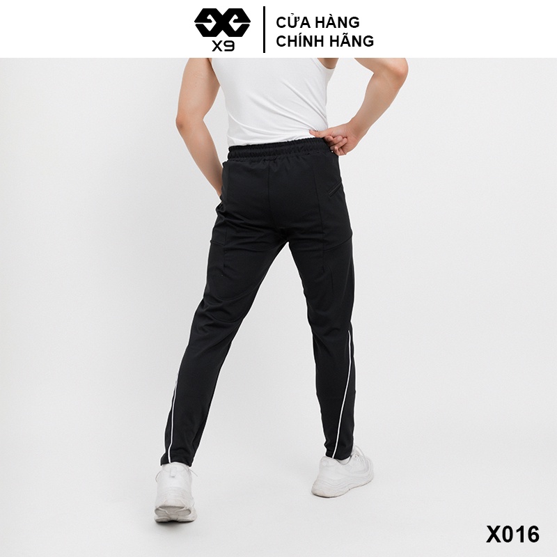 Quần Thun Dài Thể Thao Nam Phối Viền Tập Gym Chạy Bộ Cao Cấp - X9 Sportswear - X016