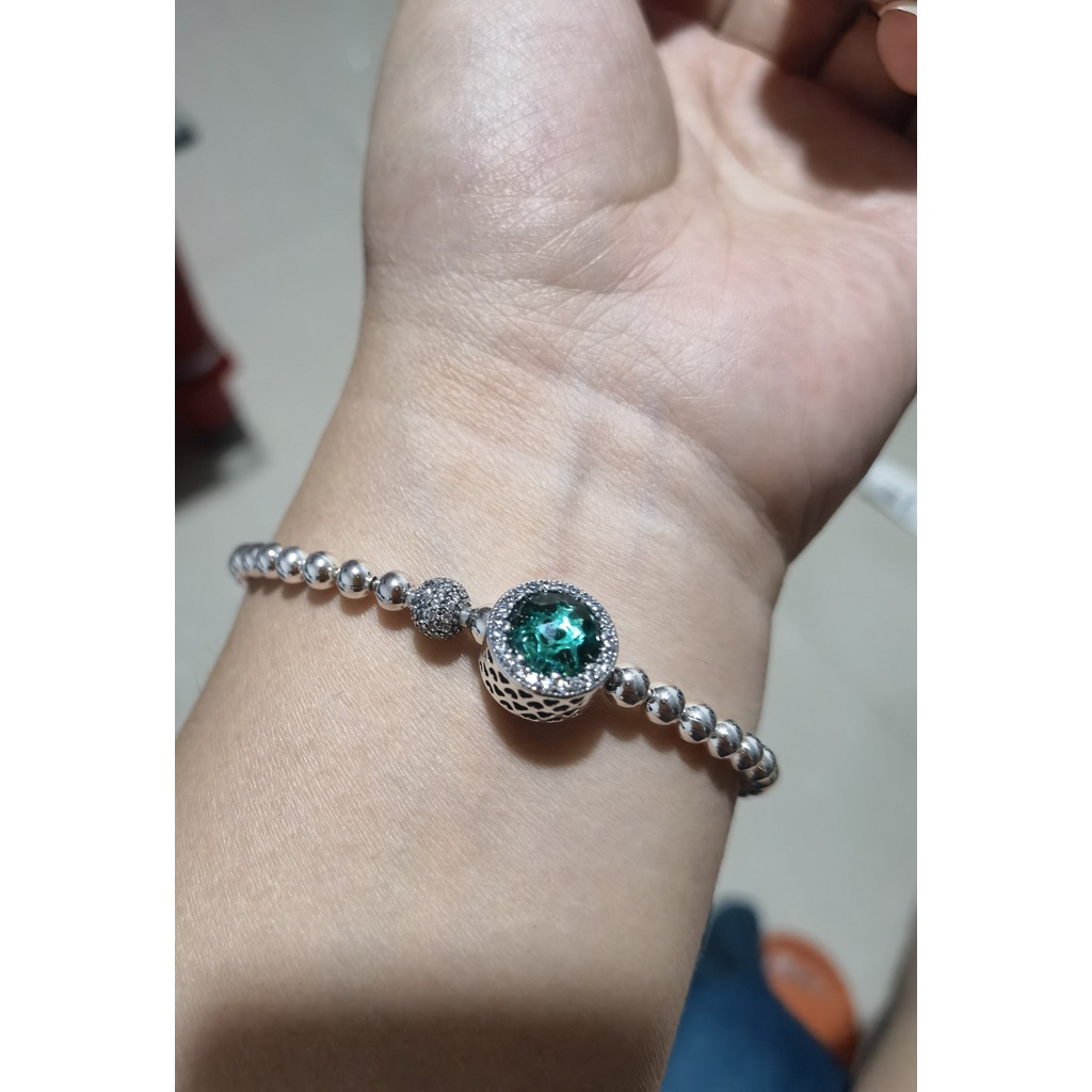 Màu xanh lá cây sáng bóng quyến rũ trái tim cho hạt đeo tay