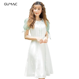 Đầm thêu lá cổ da328 gumac
