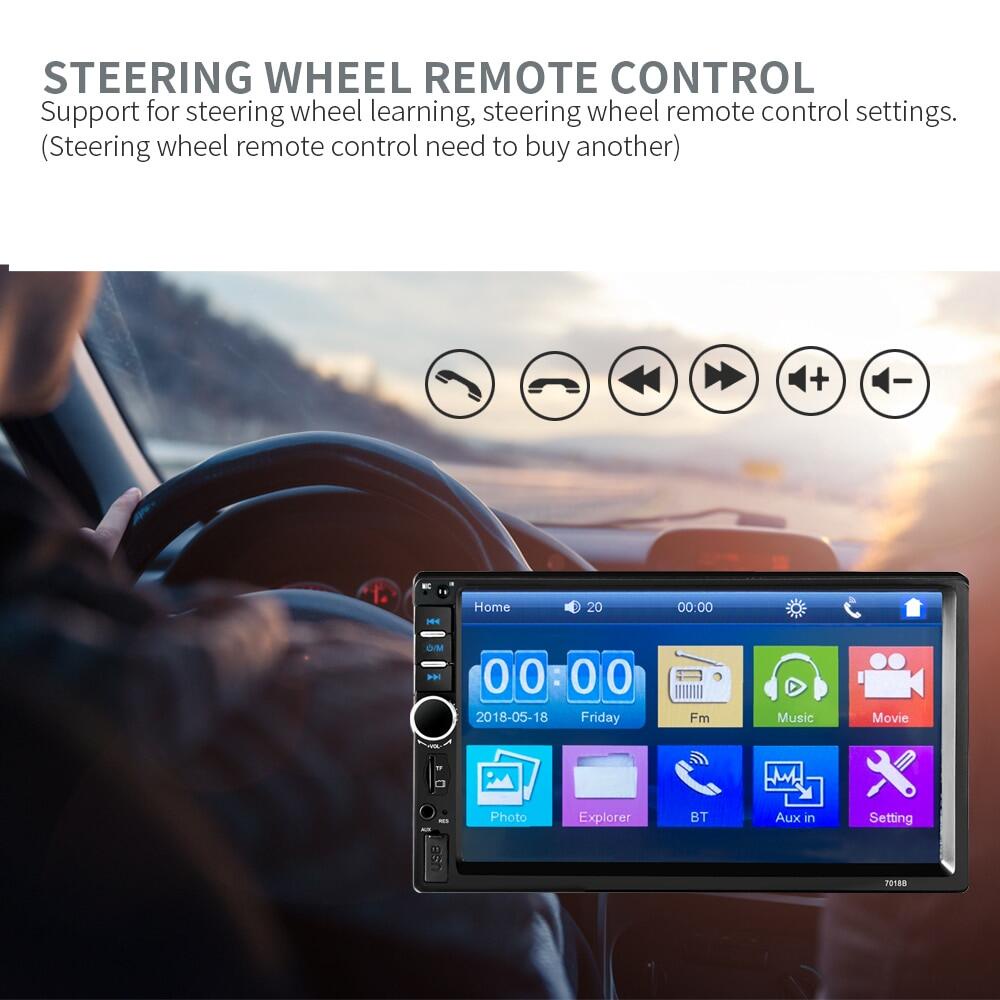 7 inch  Xe MP5 Player Bluetooth Radio Quay lại Camera Video Player 7018B 2DIN