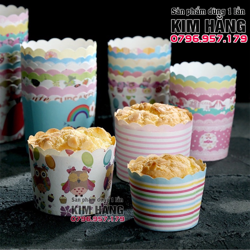 Ly giấy cupcake nướng bánh  - hoa văn ngẫu nhiên