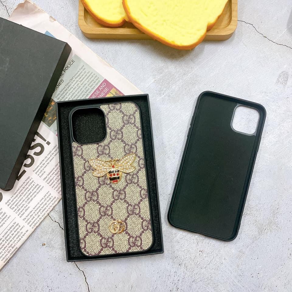 Ôp lưng iphone COMBO GUCCI ONG ĐÁ LOGO XỊN LÓT NHUNG 7plus/8/8plus/x/xs/xs max/11/11 pro/11 promax/12promax,Anh Ga Case