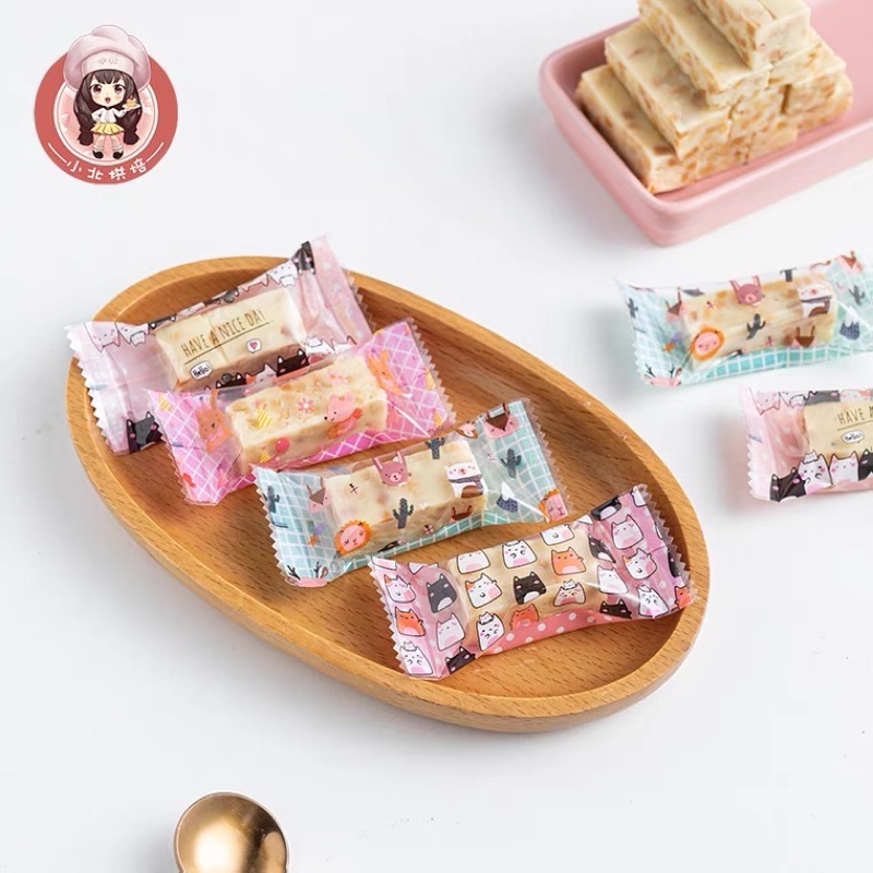 200 vỏ túi để đựng kẹo nougat 4x9cm cute