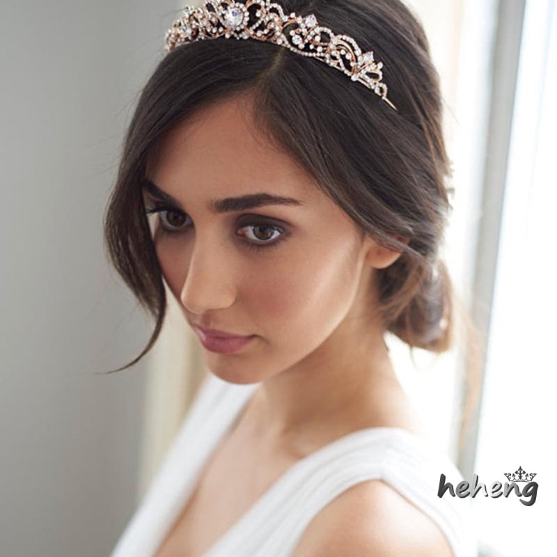 Băng Đô Hình Vương Miện Đính Đá Lấp Lánh