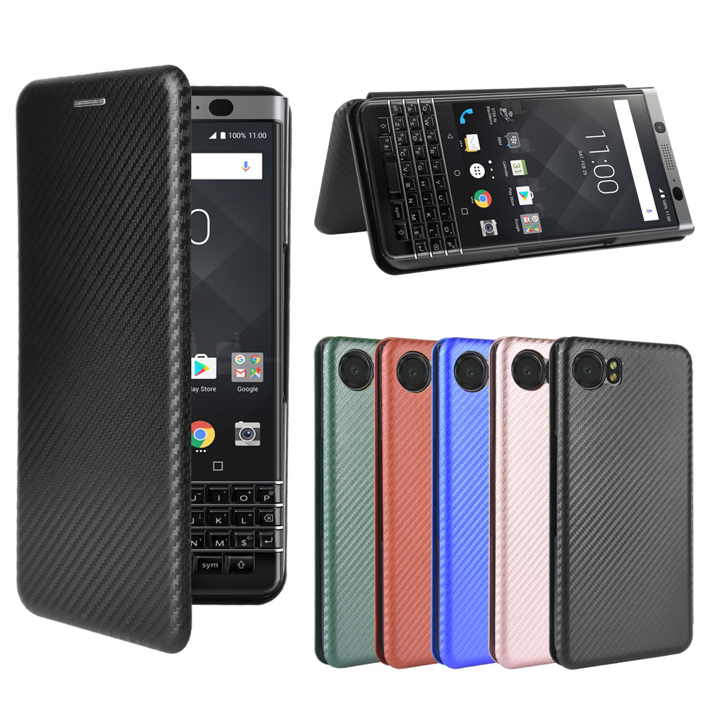 Bao Da Điện Thoại Sợi Carbon Có Ngăn Đựng Thẻ Cho Blackberry Key 2 Keyone Dtek70 Mercury Ốp