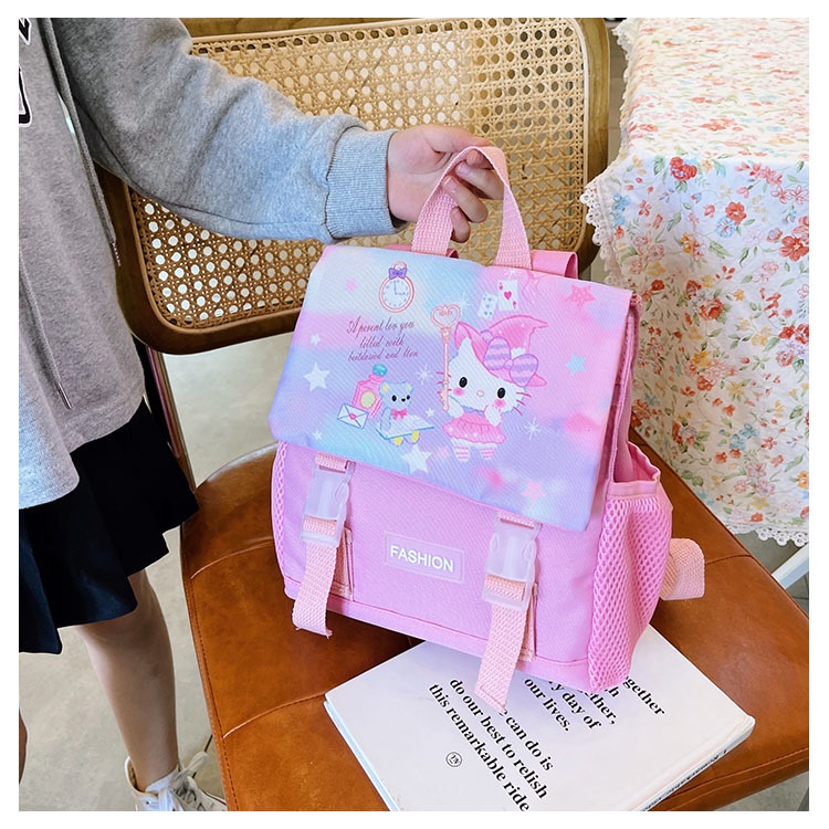 [Mẫu Giáo] Balo cho bé in hoạt hình in hình mèo kitty, unicorn chất liệu vải dù Cặp sách đựng tập vở học sinh mẫu giáo