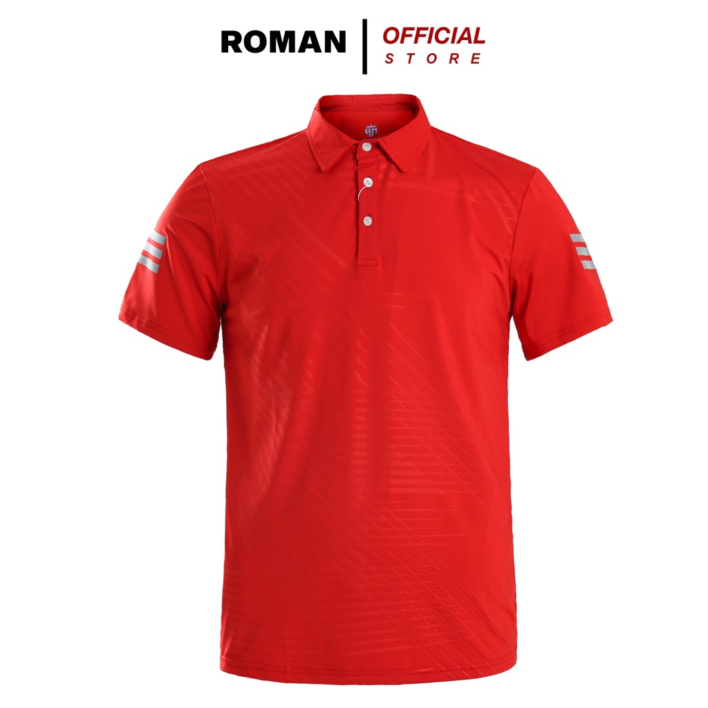Áo thể thao nam cổ bẻ tay ngắn vải thun lạnh co giãn chuẩn form ROMAN PL01