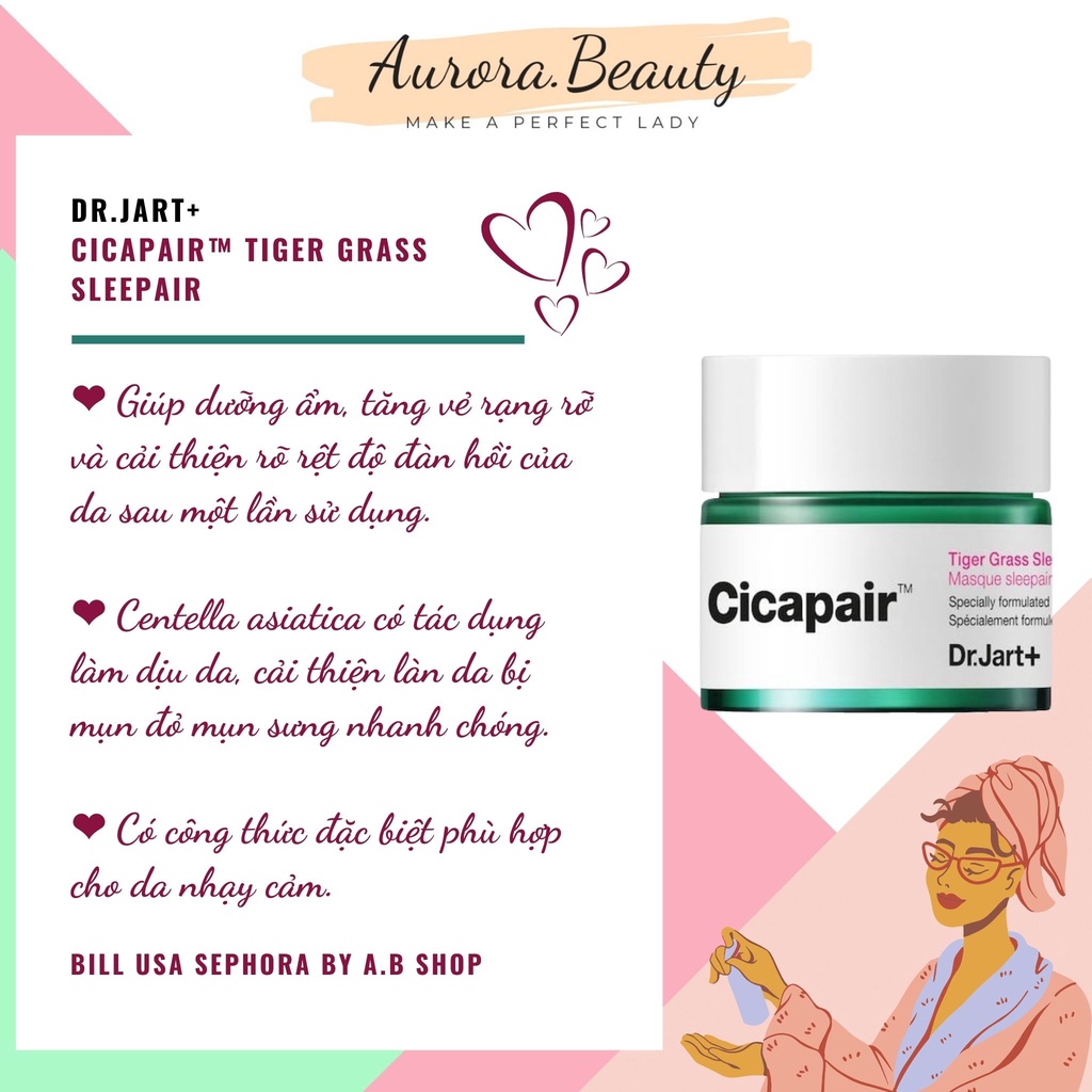 Mặt Nạ Ngủ, Dưỡng Phục Hồi, Tái Tạo Da Cicapair Tiger Grass Sleepair Intensive Mask 5ml - Dr.Jart+