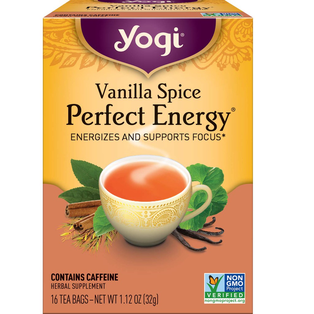 [Yogi 2023] Trà Hữu Cơ Cung Cấp Năng Lượng và Hỗ Trợ Tập Trung - Yogi Tea Vanilla Spice Perfect Energy