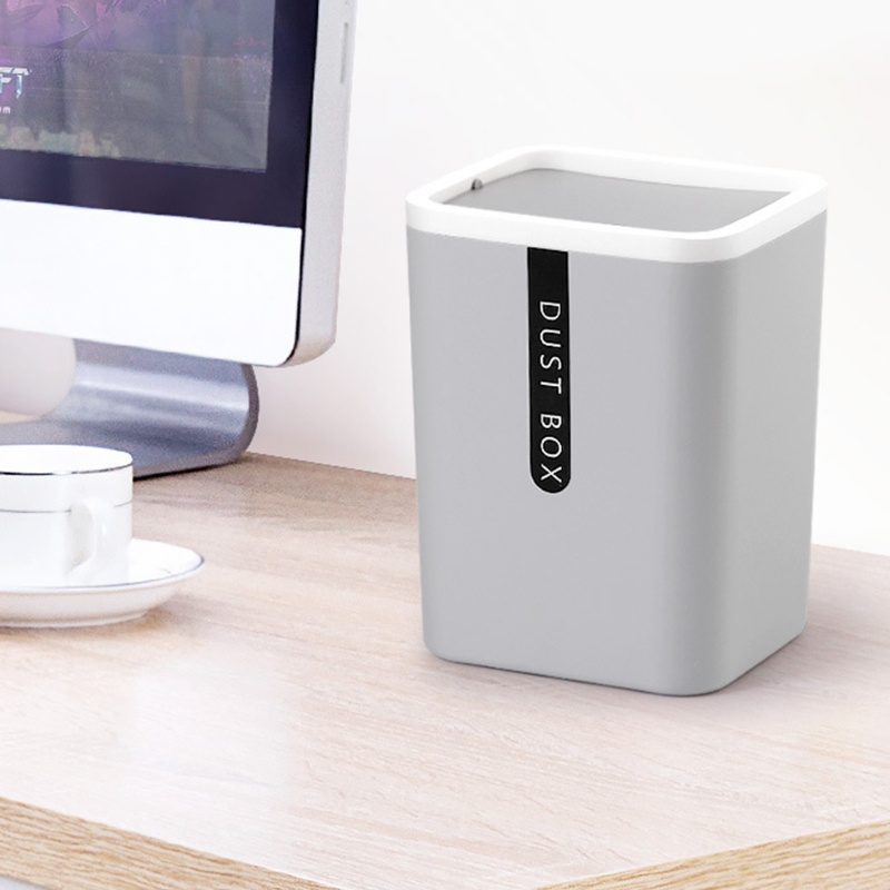 Thùng rác nhựa mini có nắp đậy để bàn trang trí nhà cửa / văn phòng