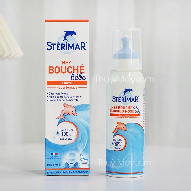 Xịt muối mũi cá heo Sterimar Pháp 100ml Vàng, Cam cho bé