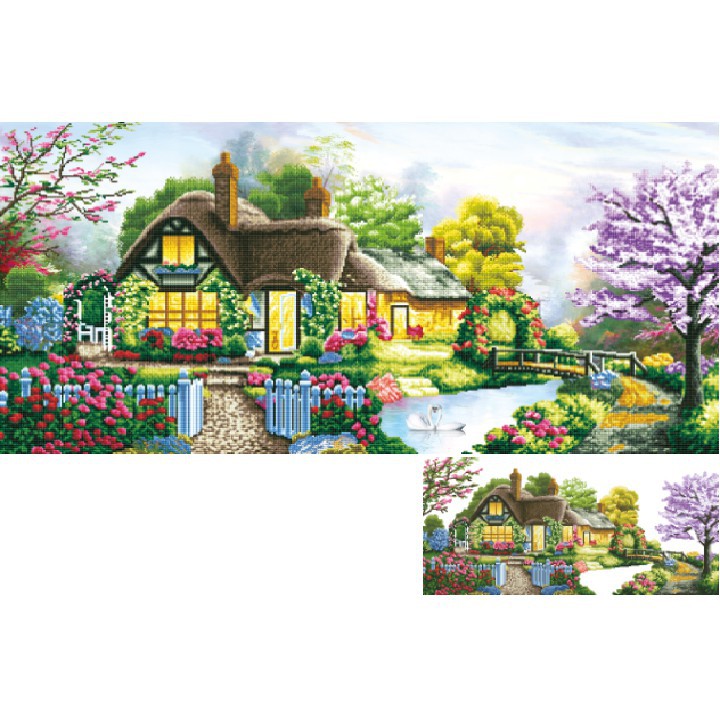 Tranh đính đá Tổ ấm hạnh phúc KT:146X75cm