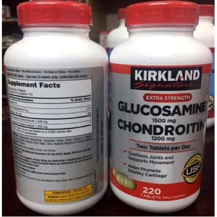 Viên Uống Bổ Khớp Kirkland Glucosamine 1500mg Chondroitin 1200mg 220 Viên