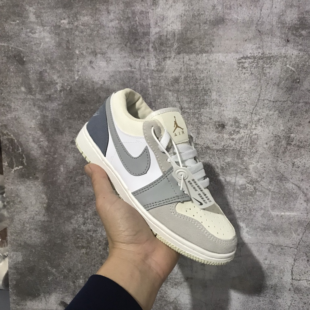 Giày sneaker JD1 low Jordan 1 cổ thấp các màu Đen xanh xám cam Hot trend thể thao nam nữ