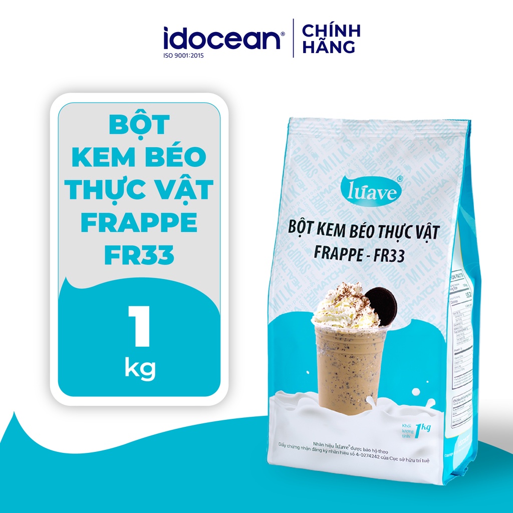 Bột Đá Xay Frappe FR33 LÚAVE 1kg (Bột Frappe, Bột mix chống tách lớp, phân tầng)