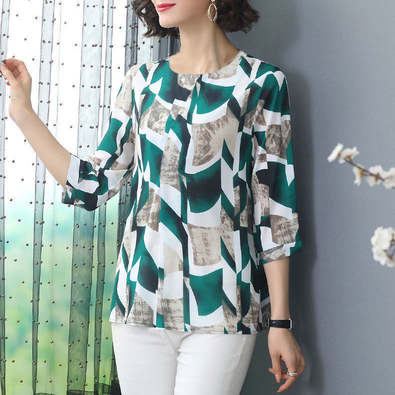 Áo Thun Lụa Lạnh Tay Dài Dáng Rộng Thời Trang Mùa Hè Dành Cho Nữ