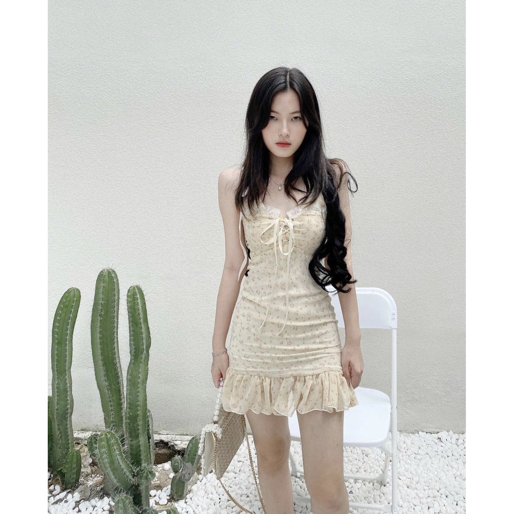 Đầm nữ hoa nhí hai dây mini Emilyshop