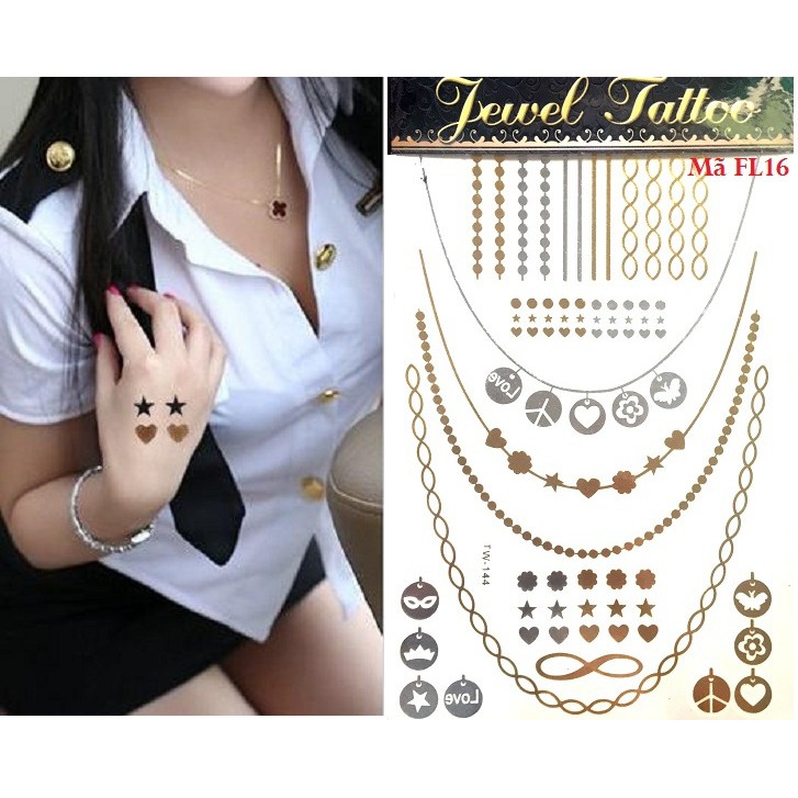 Hình Xăm Dán Ánh Kim - Metallic Tattoo - FL16