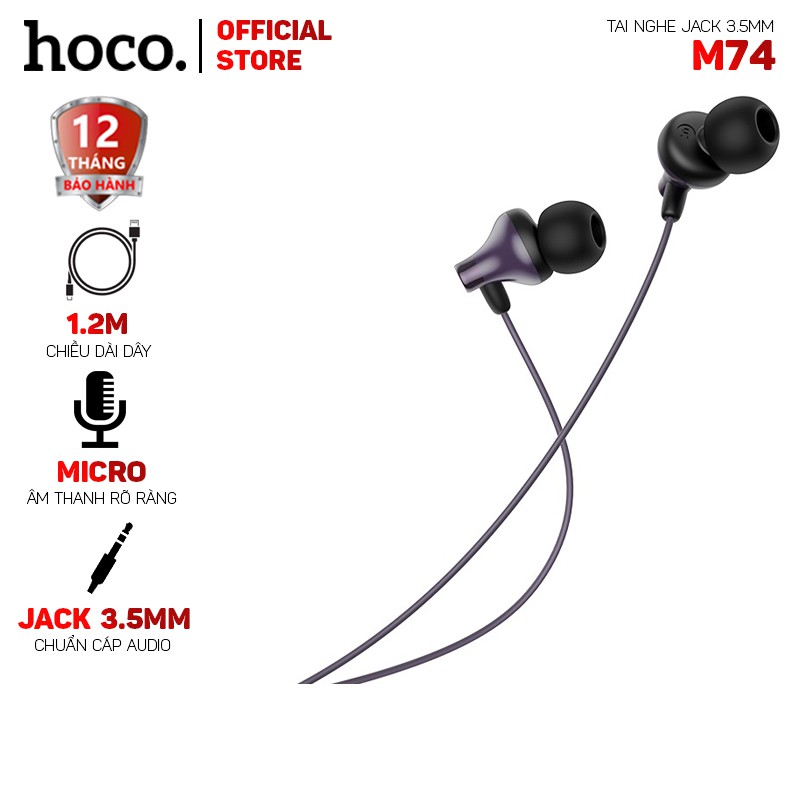 Tai nghe Hoco M74 dài 1.2m- Dành cho thiết bị hỗ trợ jack 3.5mm