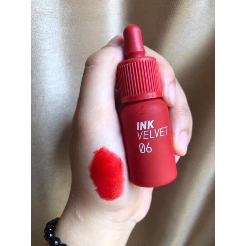 { CHÍNH HÃNG} Son kem lì Peripera Ink Velvet Tint 2019 màu 06 Prudy Red – Đỏ tươi