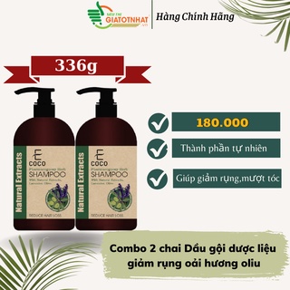 Dầu gội dược liệu giảm rụng tóc chiết xuất oải hương, ô liu Ecoco 336g(Combo 2 chai)