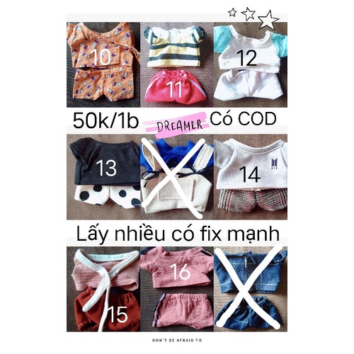 Quần áo cho búp bê 20cm