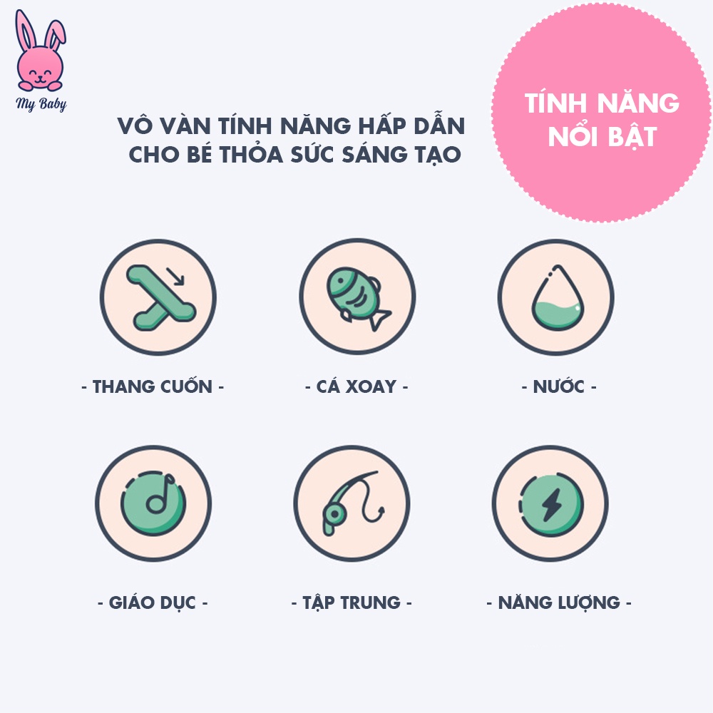 Đồ Chơi Câu Cá Cho Bé Cầu Trượt Mô Hình Thác Nước Có Đèn Có Nhạc Có Nước, Tặng kèm 3 pin AA, Mybaby
