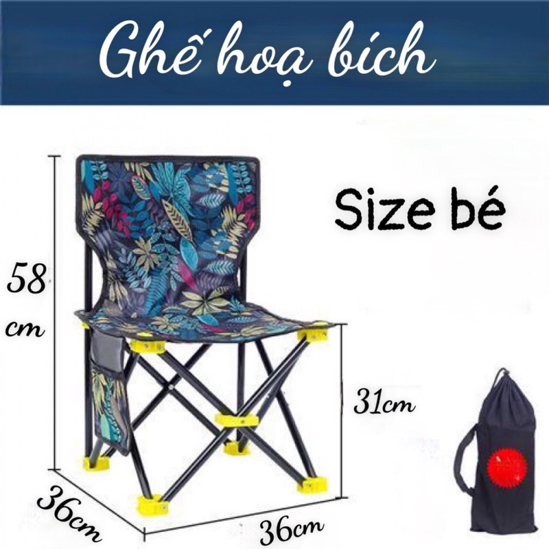 Ghế hoạ bích câu cá, đủ size hàng gấp gọn kèm chi tiết tiện lợi.