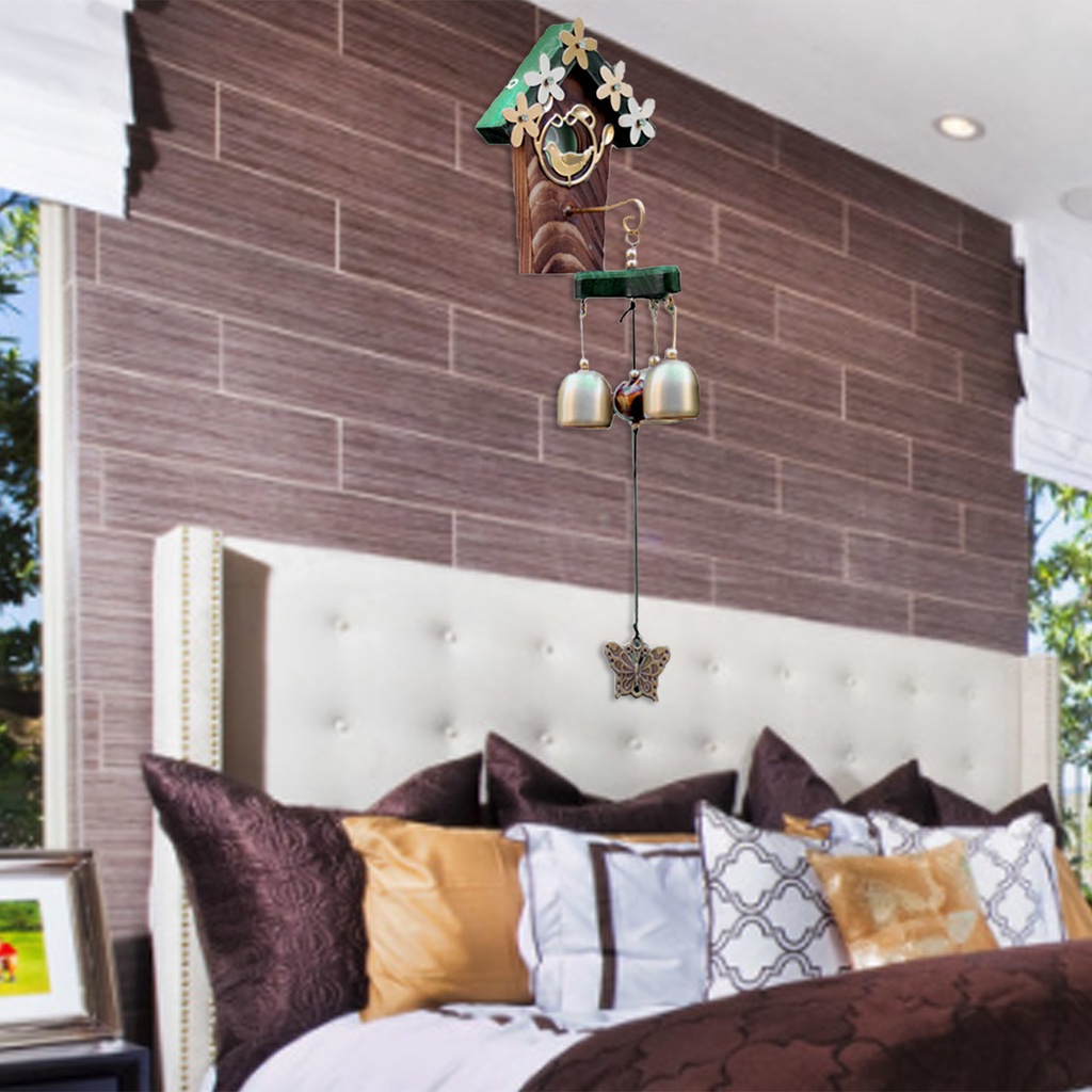 Chuông gió bằng đồng trang trí 3 quả chuông phong cách cổ điển độc đáo trang trí nội thất