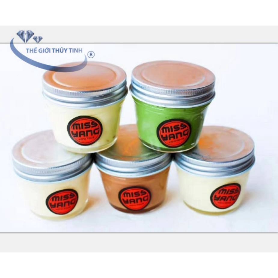HŨ THỦY TINH NẮP NHÔM 100ML - Làm sữa chua, bánh Plan, mứt và đựng thực phẩm