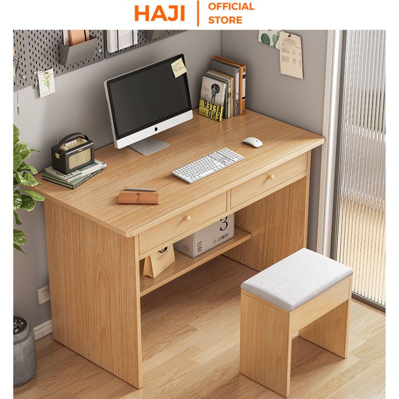 Ghế đẩu đa năng HAJI, Ghế bàn trang điểm lót đệm êm ái khung gỗ chắc chắn màu sắc sang trọng kiểu dáng hiện đại A138