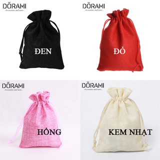Túi vải bố có dây rút tiện lợi đựng hoa khô cà phê trang sức phụ kiện - midori