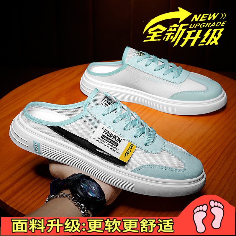Giày Lười canvas Phối Lưới Thoáng Khí Thời Trang Mùa Hè Mới Cho Nam 2022