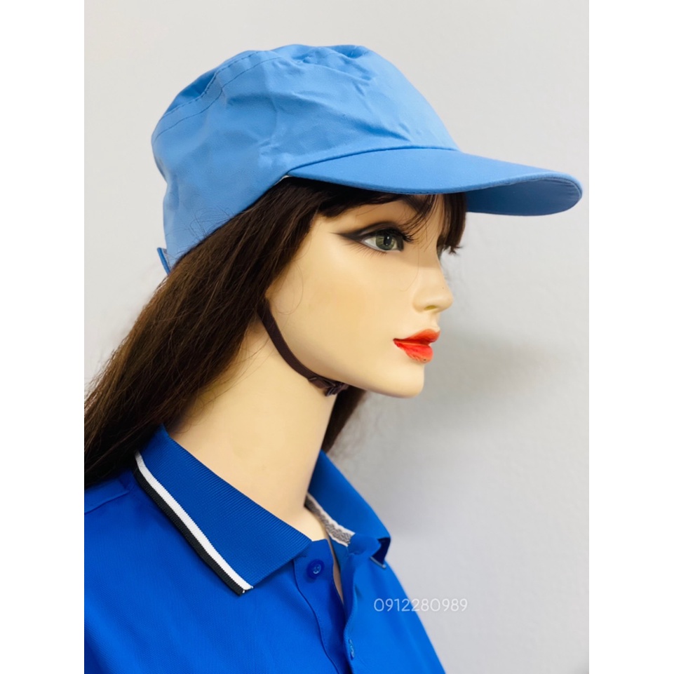 Áo thun có cổ thời trang nam nữ vải cá sấu mè nhẹ mát màu xanh bích _ Hình chụp thật