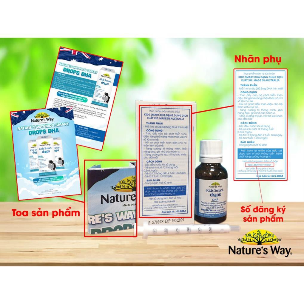 Thực phẩm chức năng Nature's Way Kids Smart Drops DHA 20ml