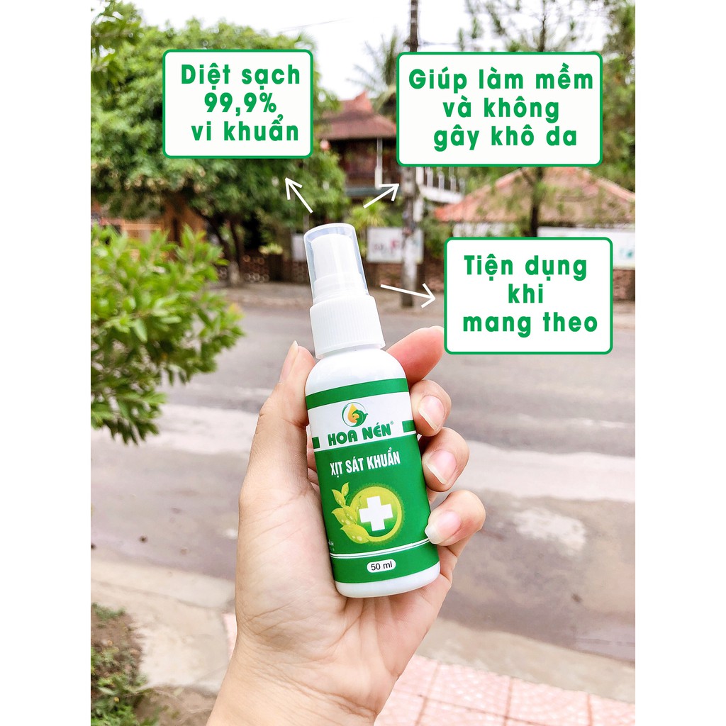 Xịt S.át Kh.uẩn 50ml - Tinh dầu Hoa Nén - [Đạt tiêu chu.ẩn WHO]
