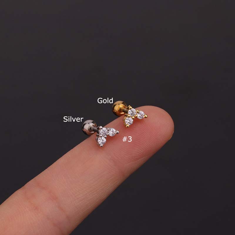 Bông Tai Đinh Tán Bằng Thép Không Gỉ 16g 6mm