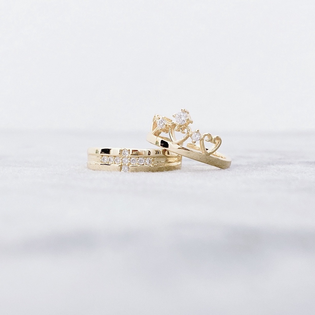 Nhẫn đôi nam nữ MIOCO, Nhẫn cặp đính đá sang trọng cao cấp Jewelry NV01 thiết kế hở dễ dàng điều chỉnh kích cỡ