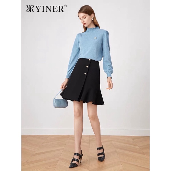 Áo len xanh nhũ Yiner