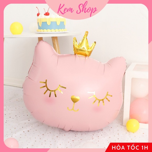 Bóng hình mặt mèo vương miện đáng yêu dễ thương size đại - K211