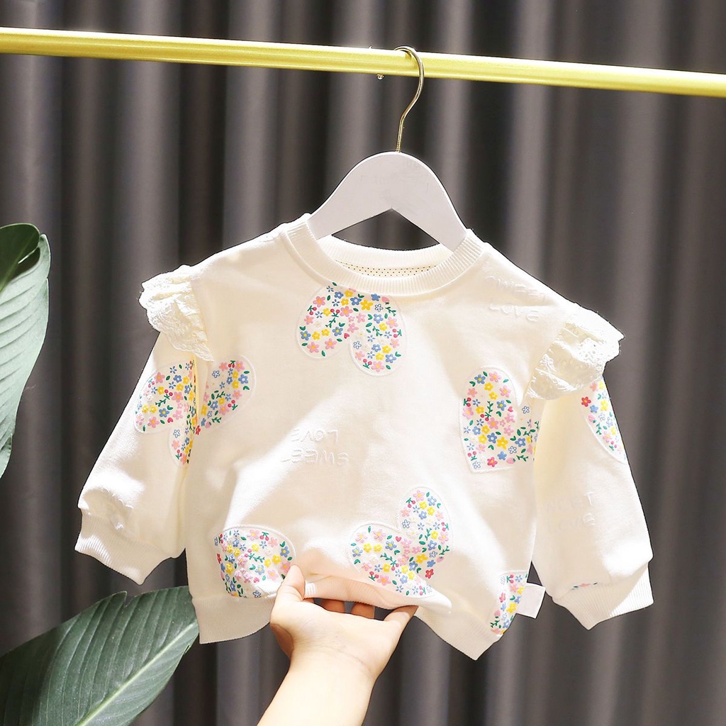 Áo Sweater Cotton In Hoa Phong Cách Nhật Hàn Thời Trang Mùa Thu Mới Cho Bé Gái 1-5 Tuổi