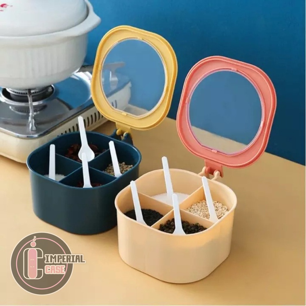 Hộp Đựng Gia Vị Chia 4 Ngăn